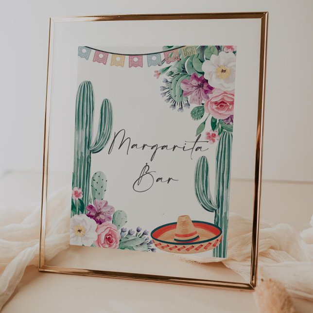 Poster Fiesta Cactus Fête des mariées Margarita Bar (Créateur téléchargé)