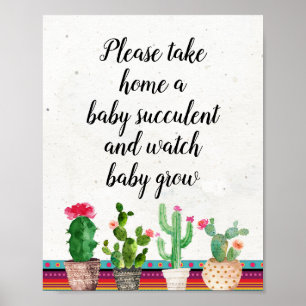 Poster Fiesta Cactus Floral S'Il Vous Plaît Prendre Un Bé
