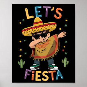 Poster Fiesta Cinco De Mayo Dabbing Mexicaine Poncho