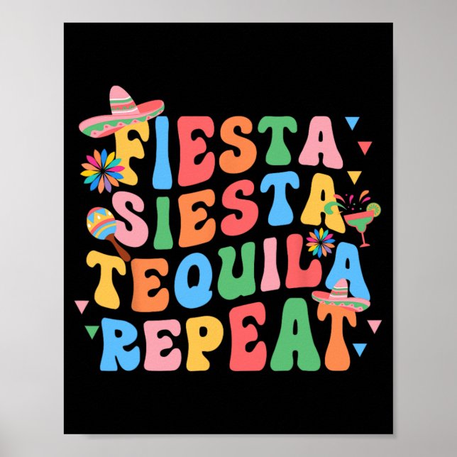 Poster Fiesta Siesta Tequila Répéter Équipe de la Mariée  (Devant)