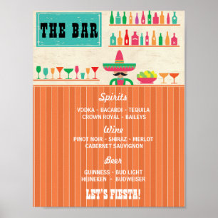 Poster Fiesta The Bar Party Événement Signet Réception de