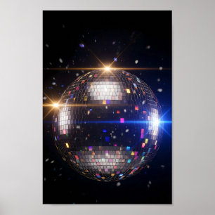 Poster Fièvre de disco : Boule miroir scintillante