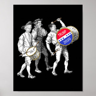 Poster Fifre et tambours de style vintage 1776 