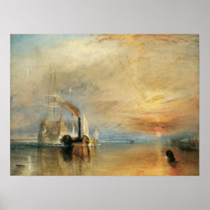 Poster Fighting Temeraire by Joseph Turner, Maritime Art