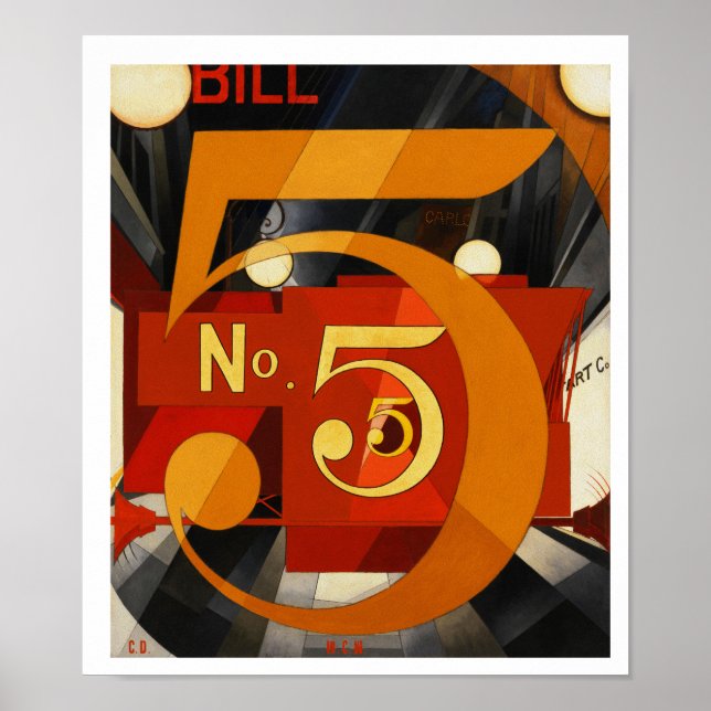 Poster Figure 5 en or par Charles Demuth (Devant)