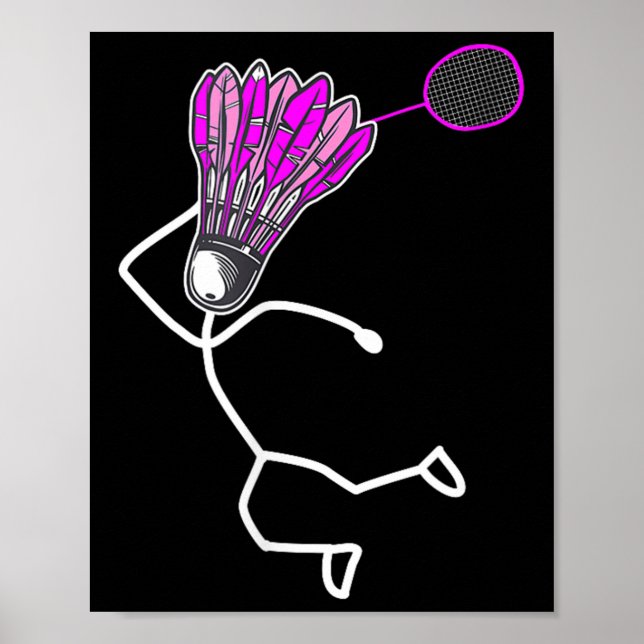 Poster Figure Cool de Badminton élégant (Devant)