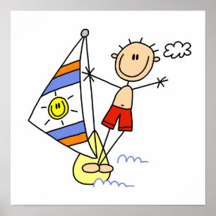 Poster Figure de bâton de parachute