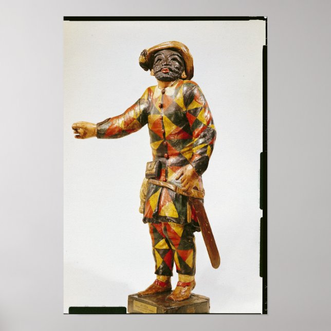 Poster Figure de l'arlequin du théâtre Seraphin (Devant)