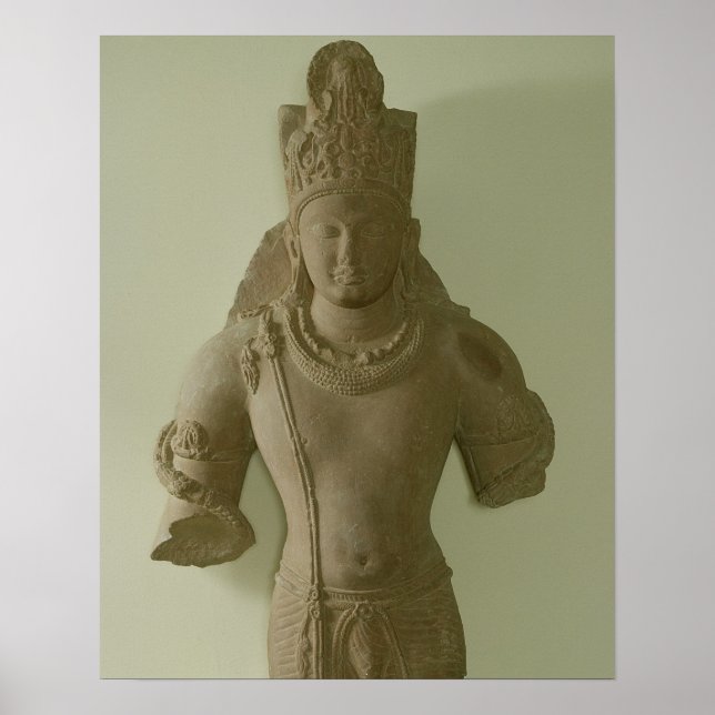 Poster Figure de Lord Vishnu, Mathura (grès rouge) (Devant)