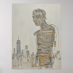 Poster Figure d'Impasto Abstrait de New York City