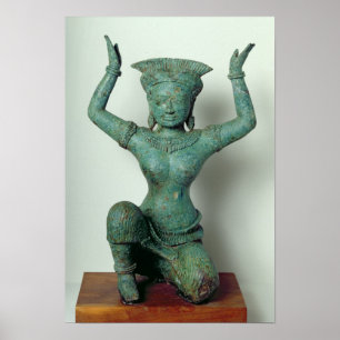 Poster Figure féminine agenouillée utilisée pour soutenir