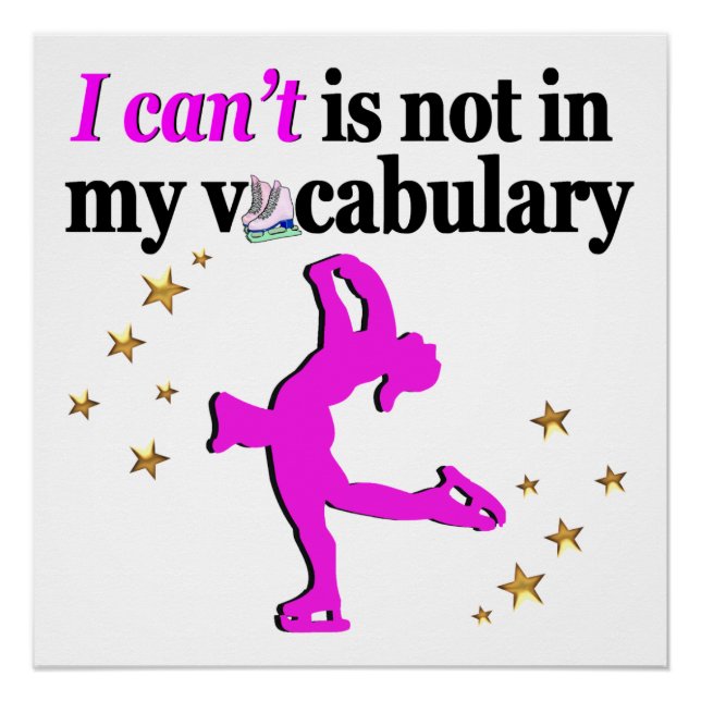 POSTER FIGURE ROSE PATINAGE OBJECTIFS ET RÊVES (Devant)