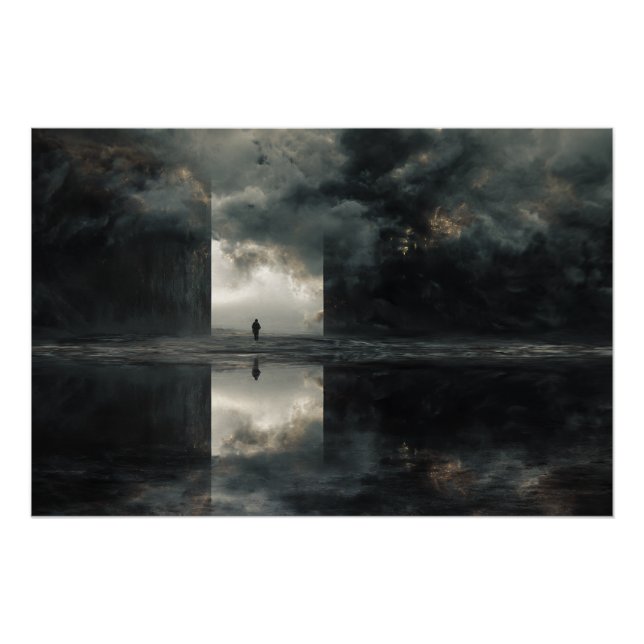 Poster Figure Solitaire Miroir de Nuage Orageux Abîme (Devant)