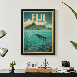 Poster Fiji Waters – Évasion Océanique Rétro Voyage