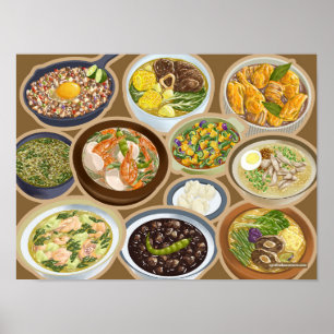 Poster Filipino Dishes / Pinoy Food Ulam