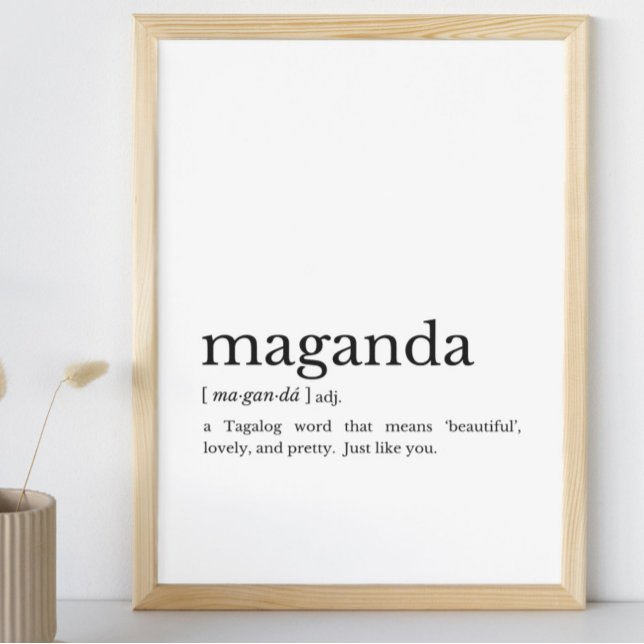 Poster Filipino Gift Maganda Philippines Wall Art (#FilipinoWallArt
#TagalogWords
#MinimalistHomeDecor
#WordDefinitionArt
#GiftForHer
#FilipinaPride
)