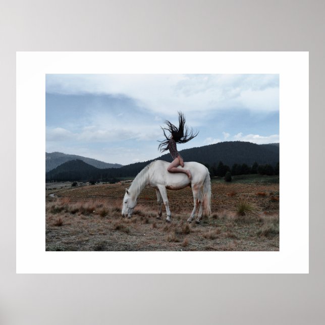 Poster Fille à cheval (Devant)