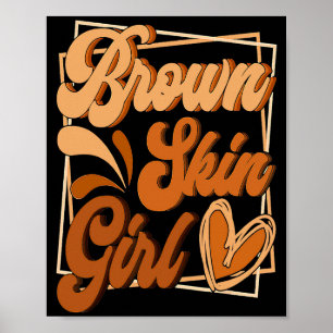 Poster Fille à la peau brune Mois de l'histoire des Noirs