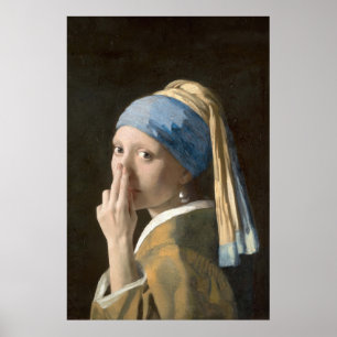 Poster Fille à la perle et à la mauvaise odeur de salle d