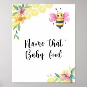 Poster Fille Abeille - nommez cette nourriture pour bébé