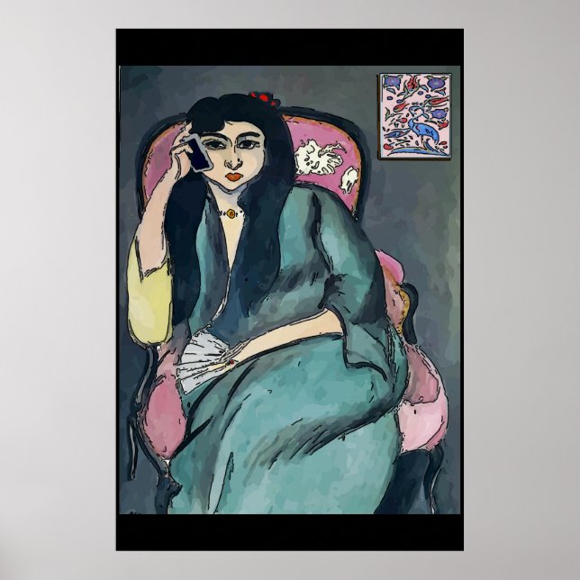 Poster Fille Abstraite sur téléphone portable (Devant)
