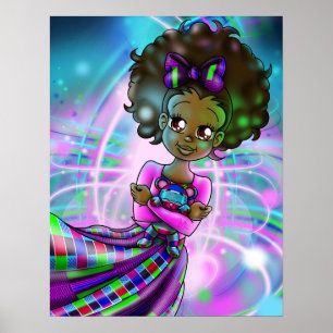 Poster Fille afro-américaine