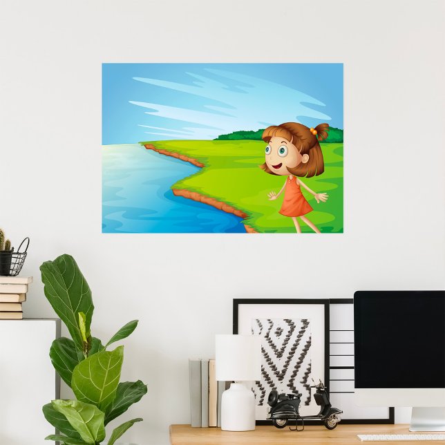 Poster Fille Au Bord De La Rivière (Créateur téléchargé)
