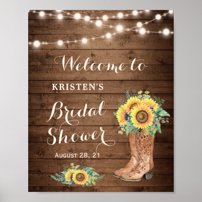 Poster Fille aux Tournesols Rustiques Bottes Lumineuses M (Devant)