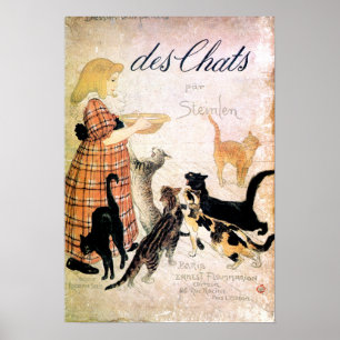 Poster Fille avec chats, Alexandre Steinlen