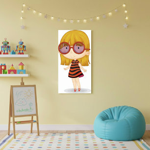 Poster Fille Avec De Grandes Lunettes