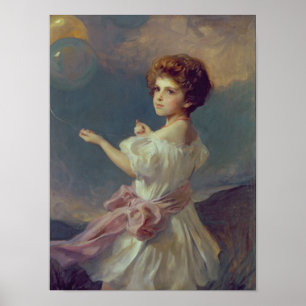 Poster Fille avec des ballons