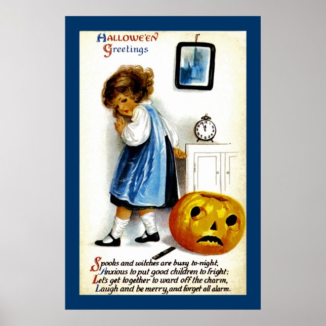 Poster Fille avec Jack o' Lantern (Devant)