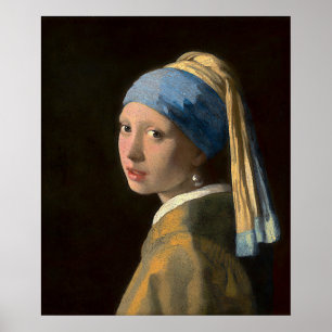 Poster Fille avec l'oreille perle