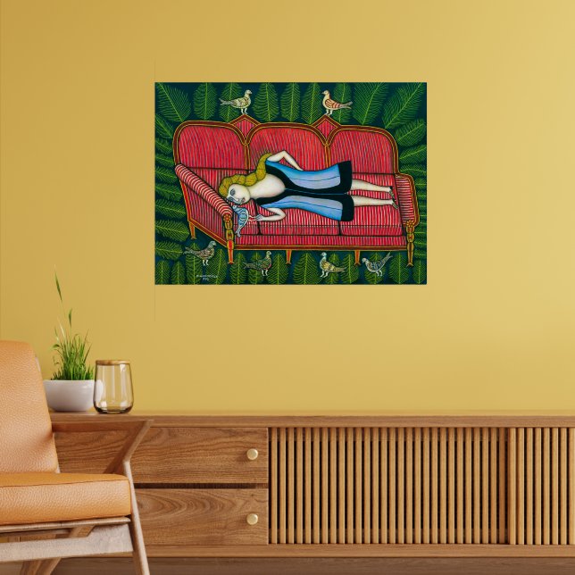 Poster Fille avec pigeons | Morris Hirshfield | (Salon 2)