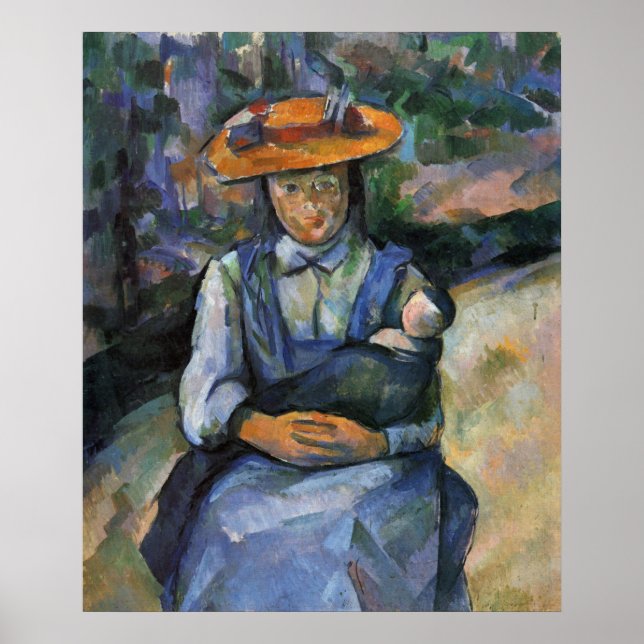 Poster Fille avec poupée - Paul Cezanne - c1902 (Devant)