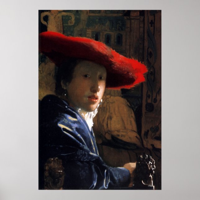 Poster Fille Avec Un Casquette Rouge (Devant)