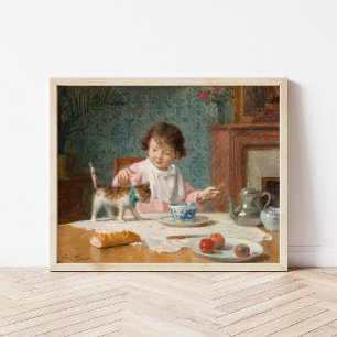 Poster Fille avec un chat Victor Gabriel Gilbert