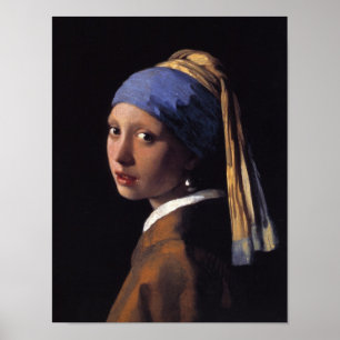 Poster Fille avec une oreille perle