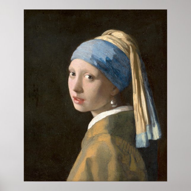 Poster Fille Avec Une Perle À Porter (Devant)