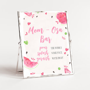 Poster Fille Baby Shower Pastèque Maman Osa Panneau de Ba