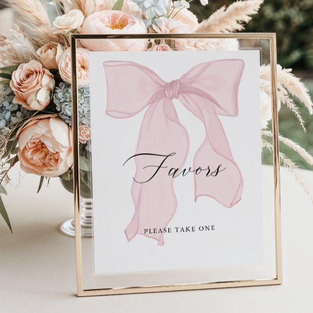 Poster Fille Baby shower Rose Bow Faveurs (Créateur téléchargé)