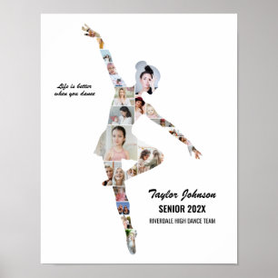 Poster Fille Ballerine Danse Ballet Collage Photo Personn