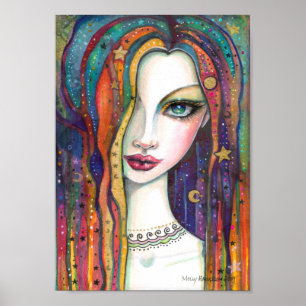 Poster Fille céleste bohème Celestia par Molly Harrison