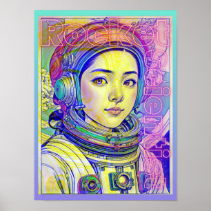 POSTER FILLE CHERCHEUSE DE FUSÉE