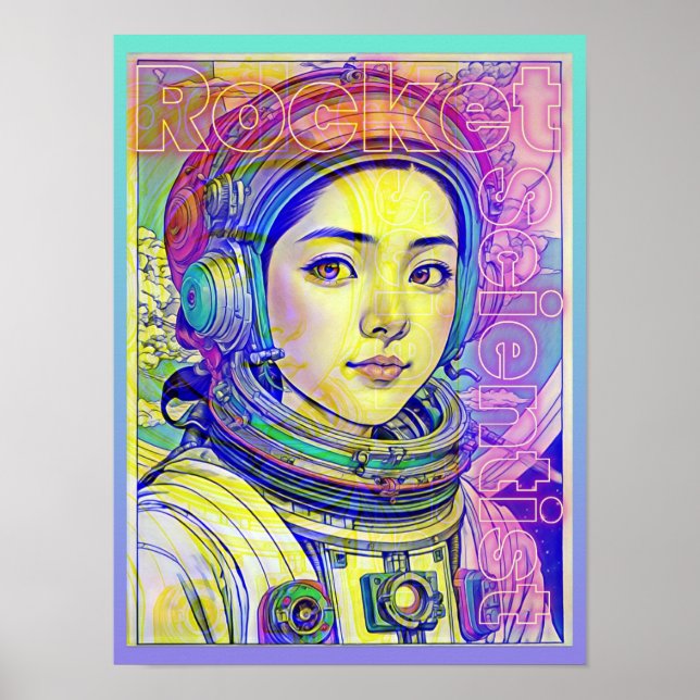 POSTER FILLE CHERCHEUSE DE FUSÉE (Devant)