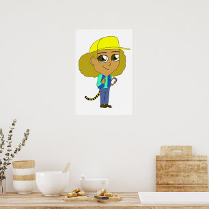 Poster fille chibi avec une queue de tigre