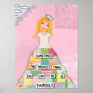Poster Fille courageuse - art pour des filles et des