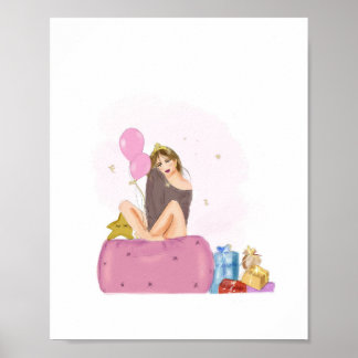 Poster fille d'anniversaire