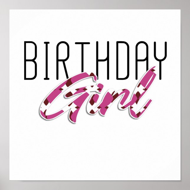 Poster fille d'anniversaire colorée (Devant)