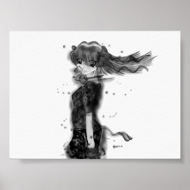 Poster Fille dans le vent (Devant)